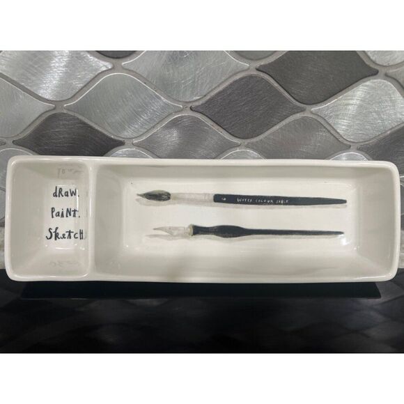 Rae Dunn Ceramic Draw, Paint, Sketch Tray - Picture 1 of 4